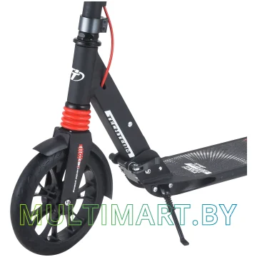 Самокат Tech Team City Scooter Disk Brake 2021 (черный/красный) картинка 2